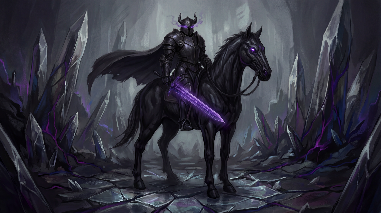 Nostra - Dark Knight Boss on Horse Pixel Art Artwork