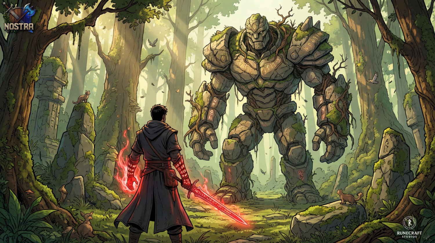 Nostra - Golem Boss Pixel Art Artwork